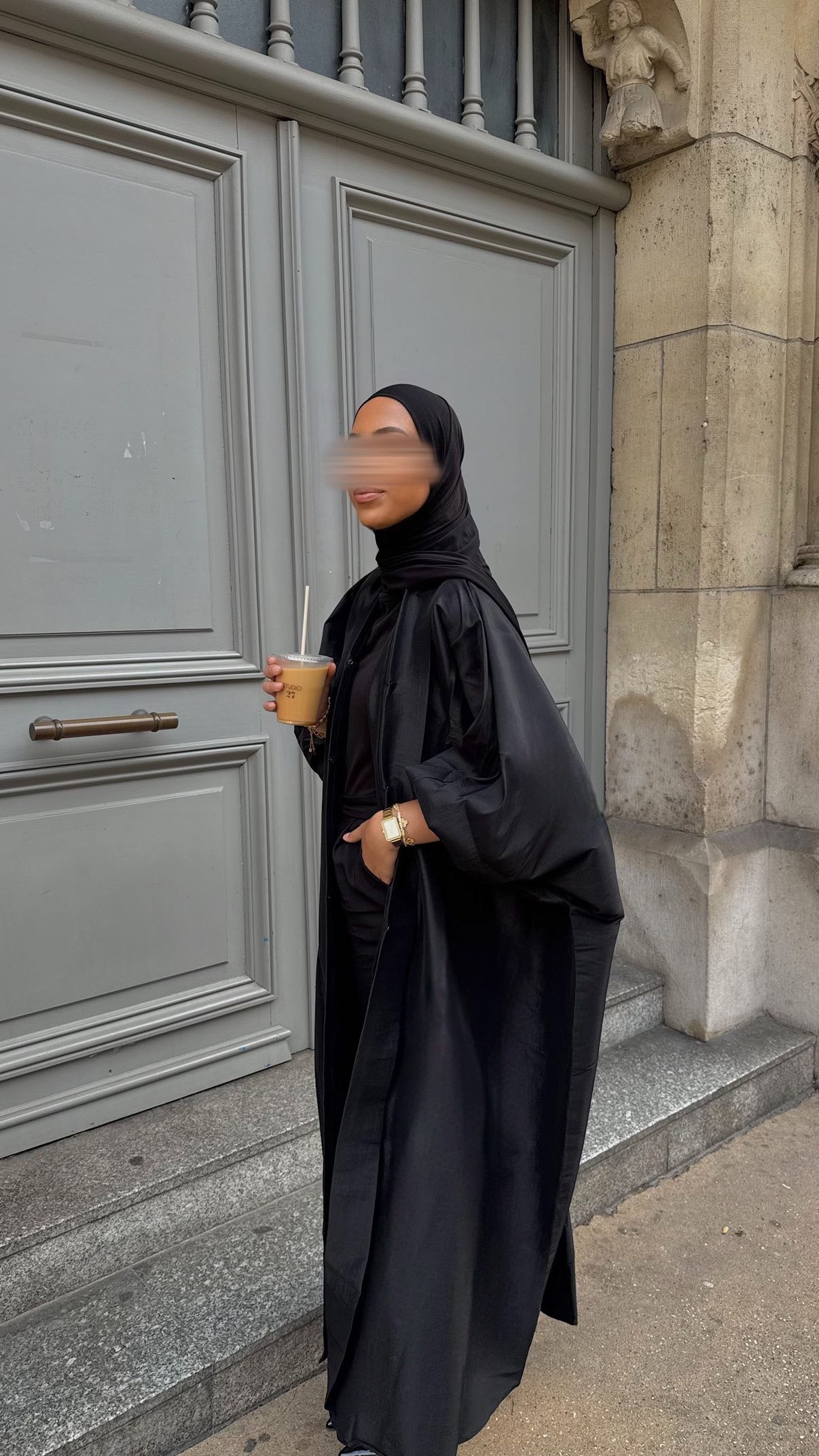 Kimono noir manche bouffante