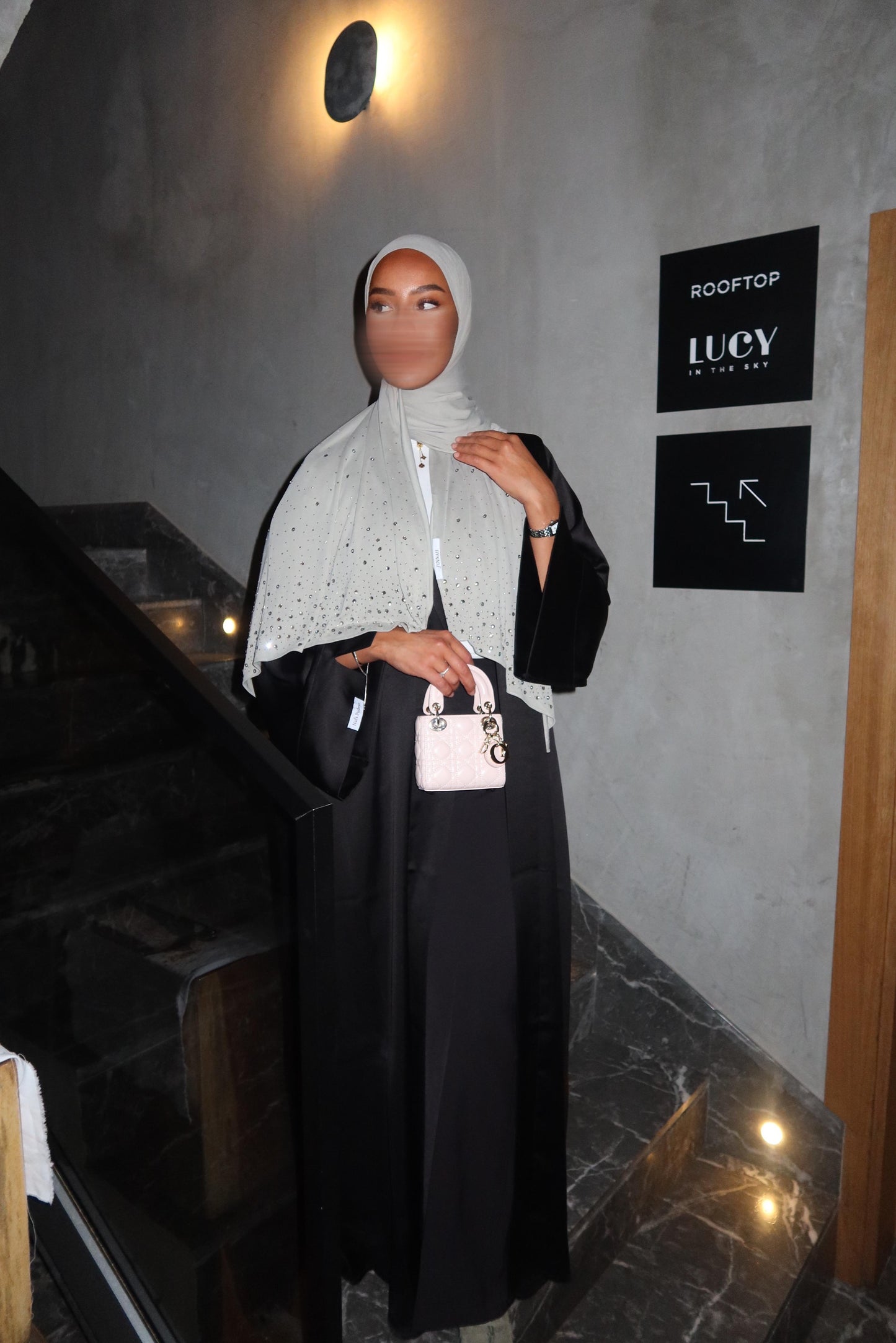 Abaya noir ouverte - 2 pièces